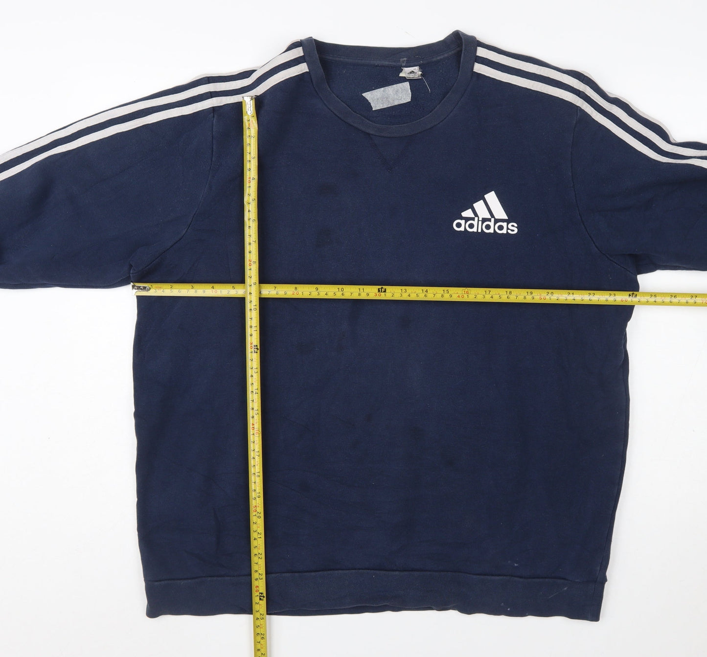Adidas Mens Blue XL Pullover Sweatshirt Crew Neck Logo Sportswear