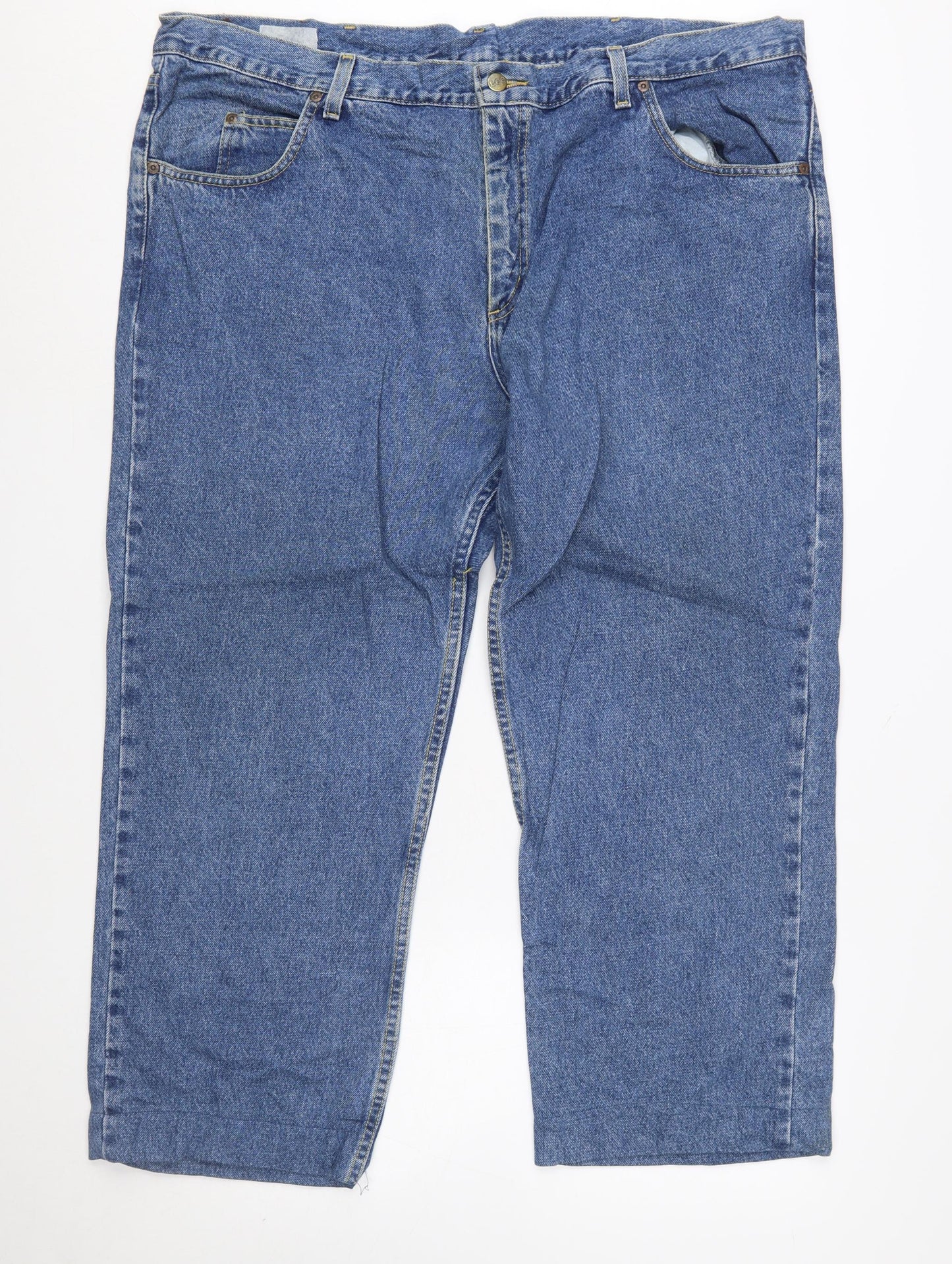 Lee Men's Blue Classic Straight Leg Denim Jeans Size 44x34