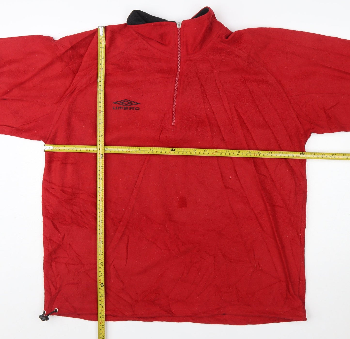 Umbro Men's Red Fleece 1/4 Zip Pullover Sweatshirt Size L