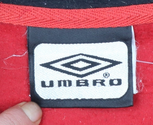 Umbro Men's Red Fleece 1/4 Zip Pullover Sweatshirt Size L