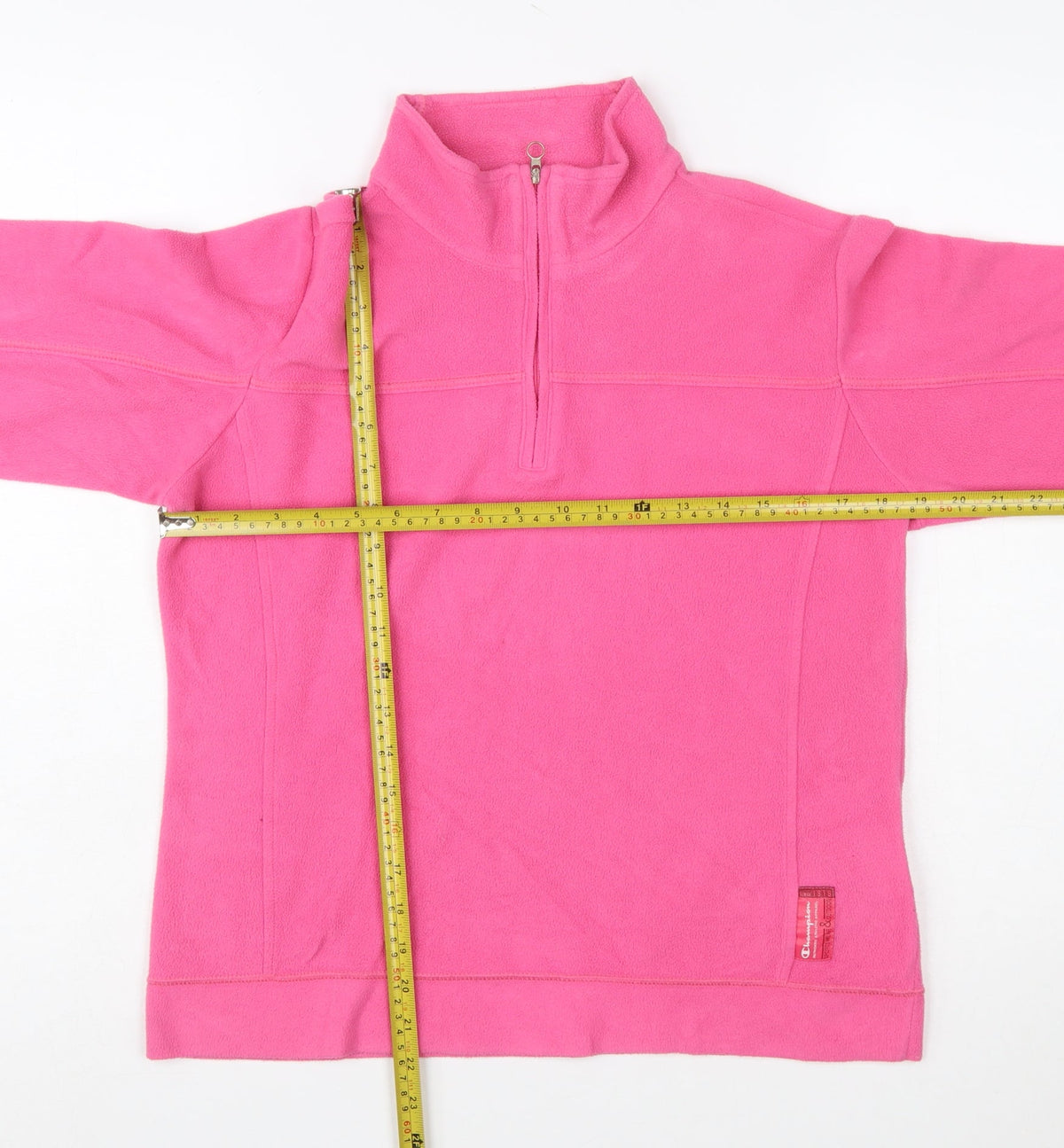 Champion Girls Pink Fleece Pullover Sweatshirt L 1/4 Zip Long Sleeve