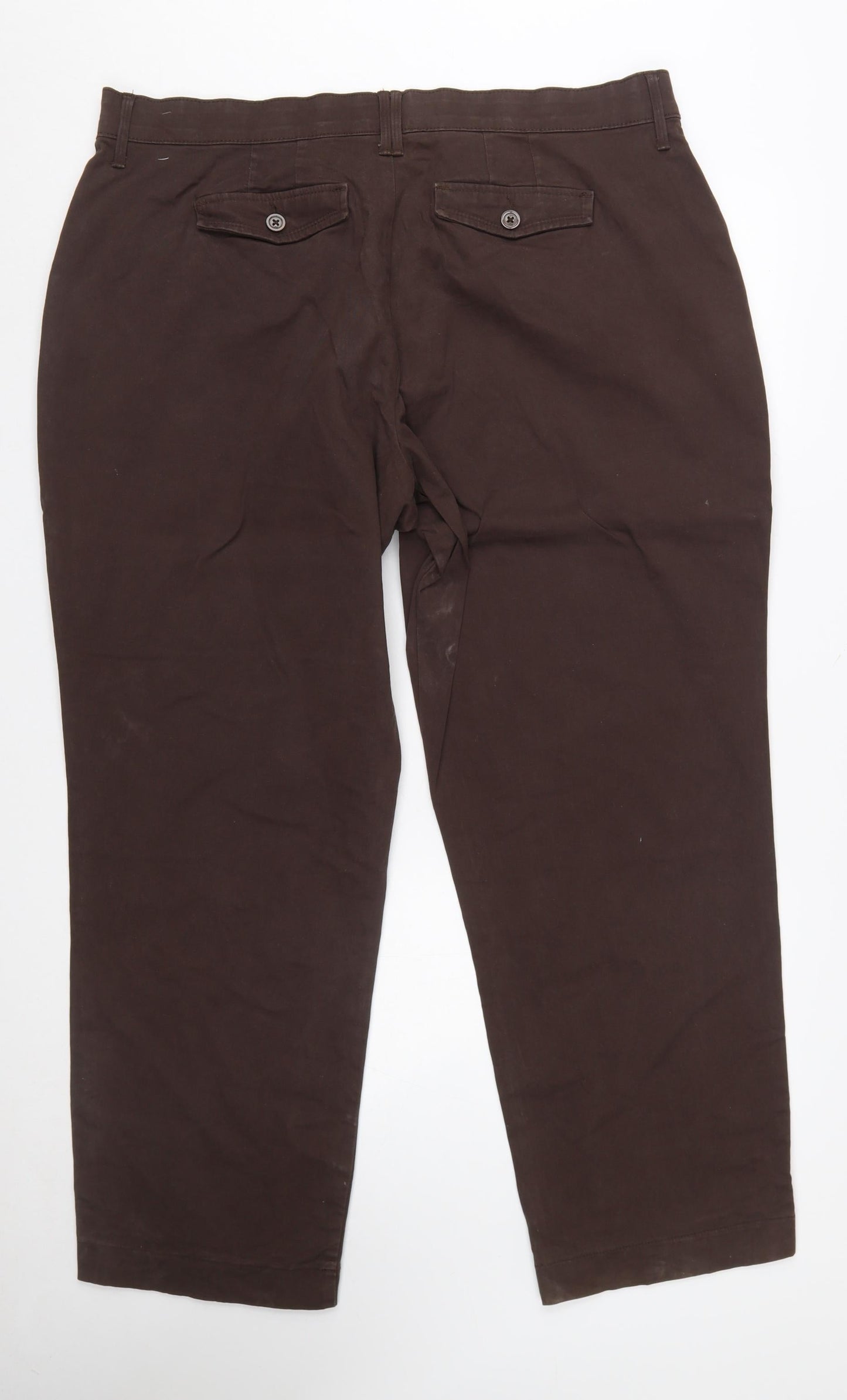 Lee Comfort Women's Brown Cotton Stretch Chino Trousers Size 22W