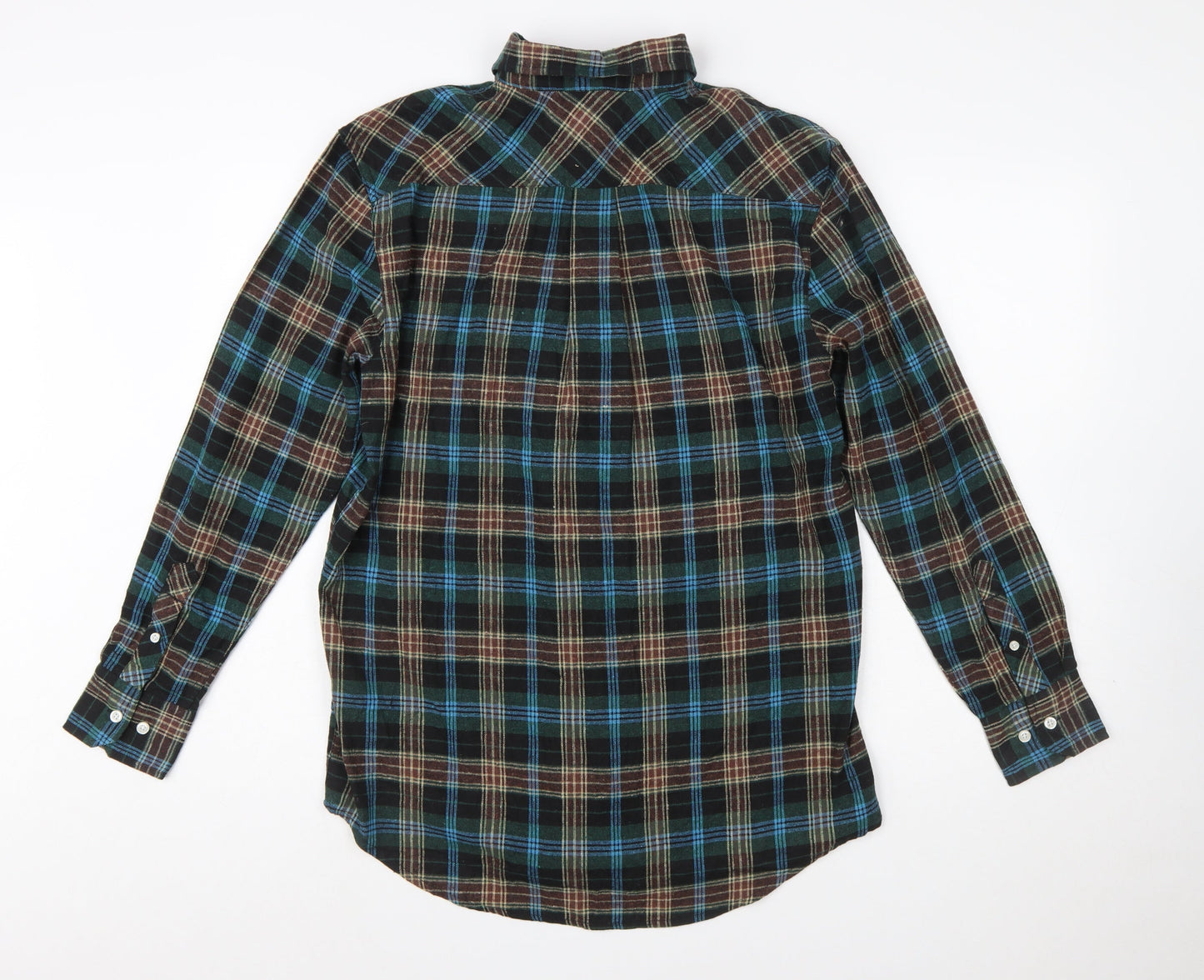 Activa Men's Multicoloured Plaid Flannel Button-Up Shirt L
