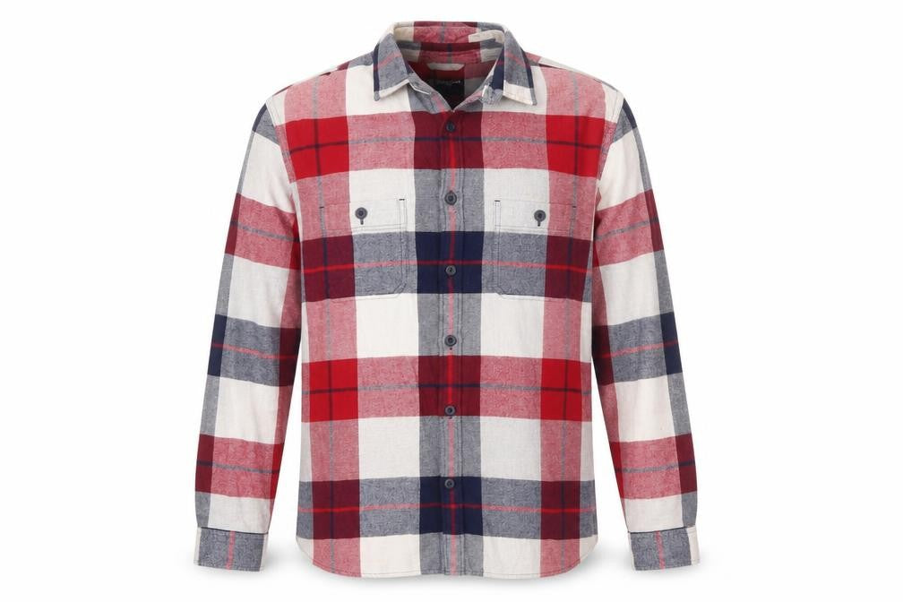 Express Men's Red Plaid Flannel Button-Up Shirt Size L