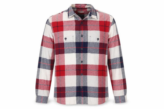 Express Men's Red Plaid Flannel Button-Up Shirt Size L