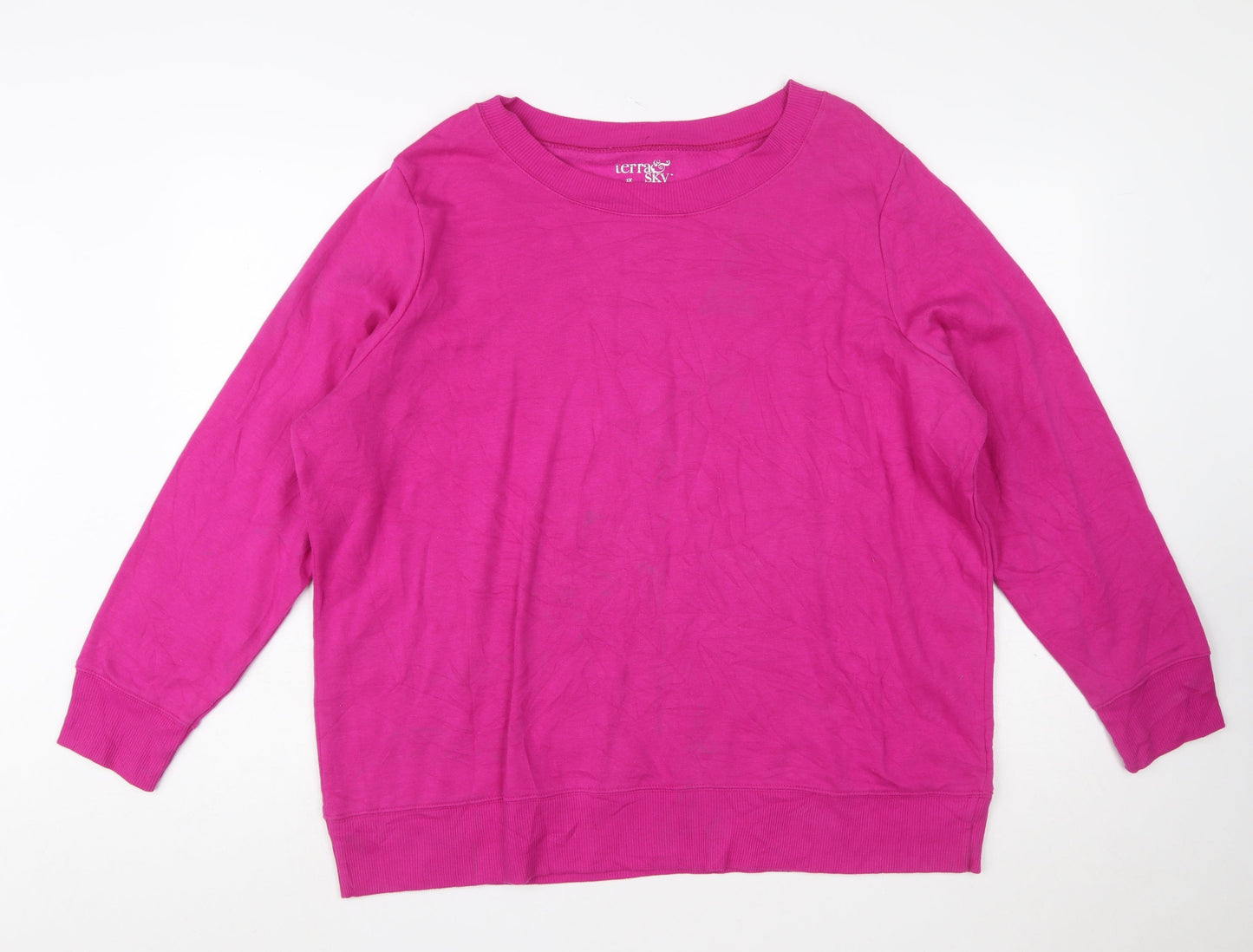 Terra & Sky Women's Pink Pullover Sweatshirt Size 18 Plus Cotton Blend