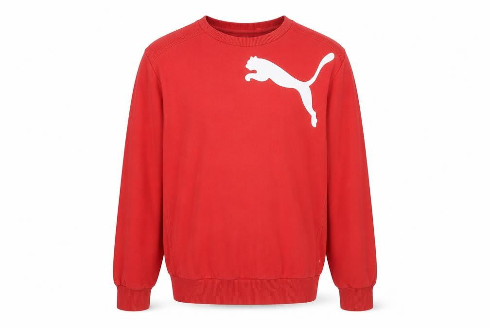Puma Boys Red Pullover Sweatshirt Size 164 Crew Neck Fleece Logo Top