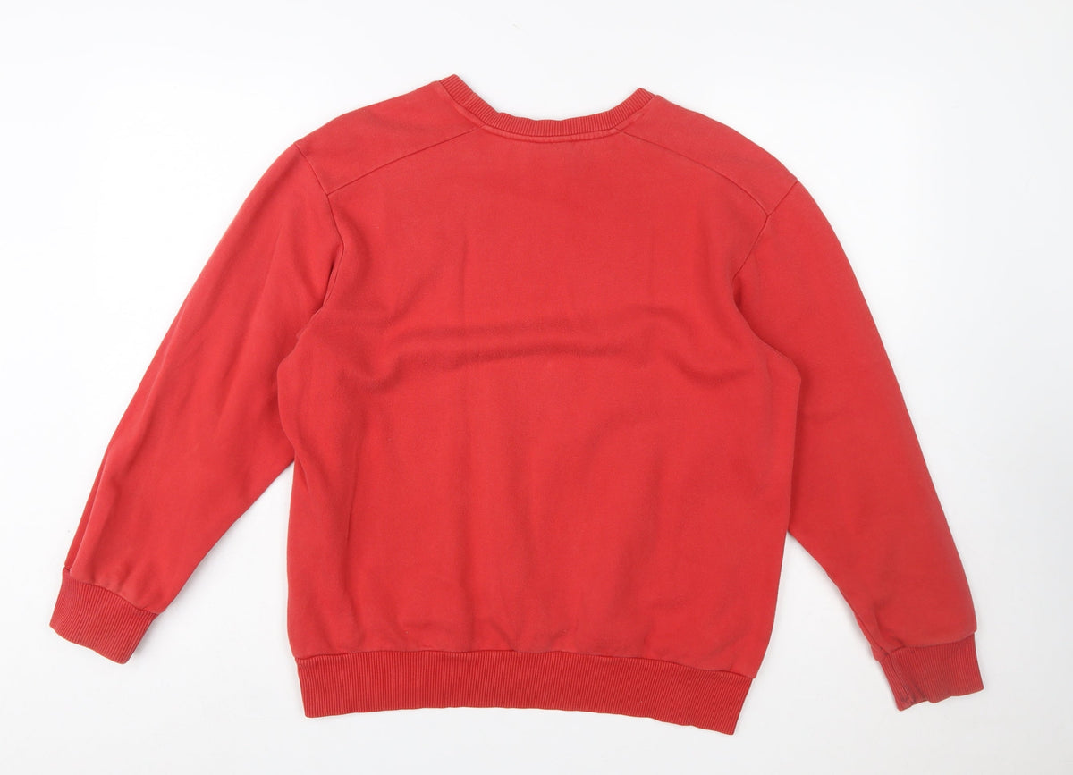 Puma Boys Red Pullover Sweatshirt Size 164 Crew Neck Fleece Logo Top