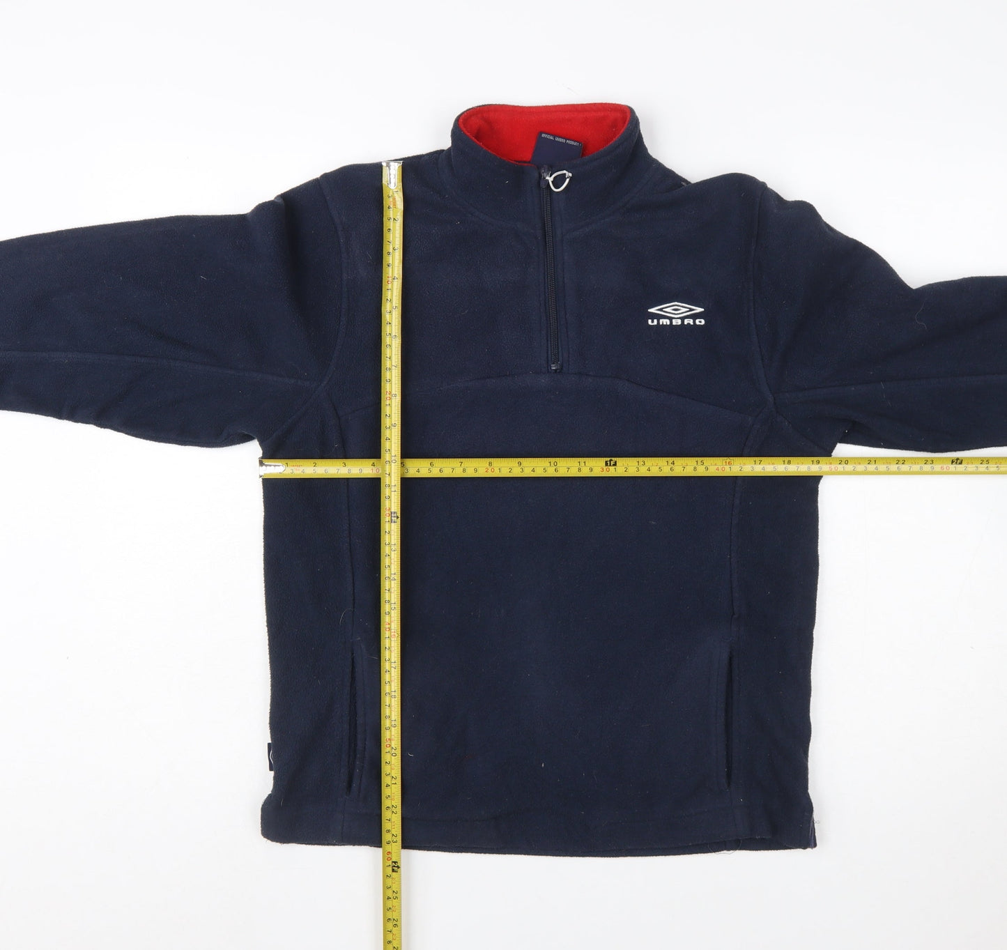 Umbro Boys Navy Fleece 1/2 Zip Sweatshirt Size 13 Years