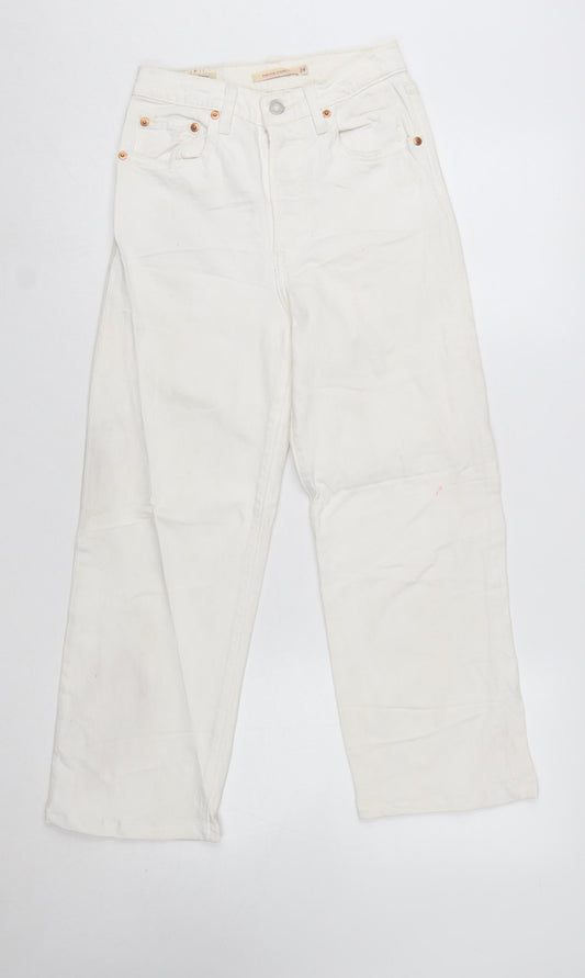 Levi's Premium Women's White Ribcage Straight Jeans Size 24