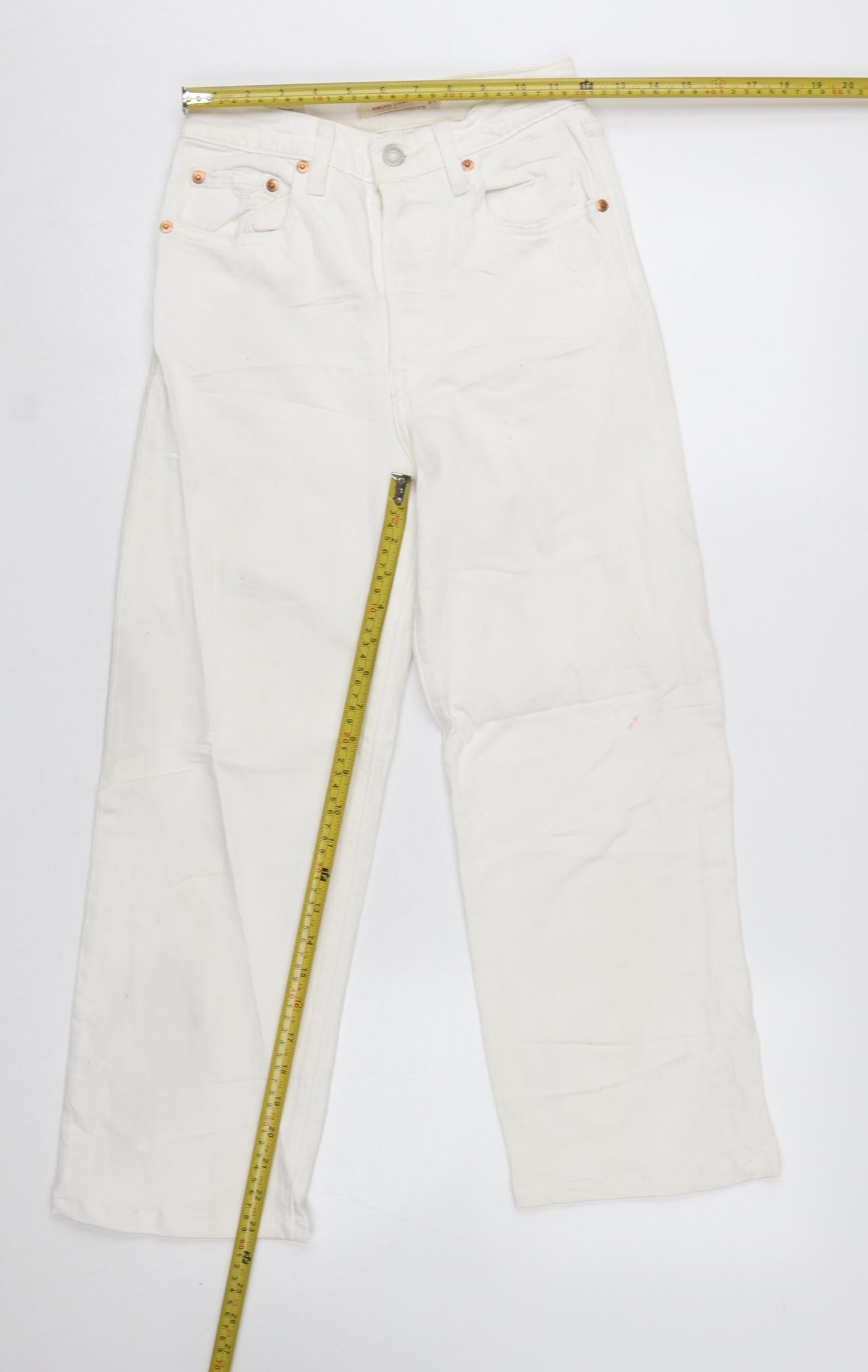 Levi's Premium Women's White Ribcage Straight Jeans Size 24