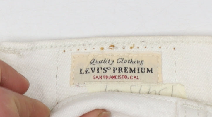 Levi's Premium Women's White Ribcage Straight Jeans Size 24