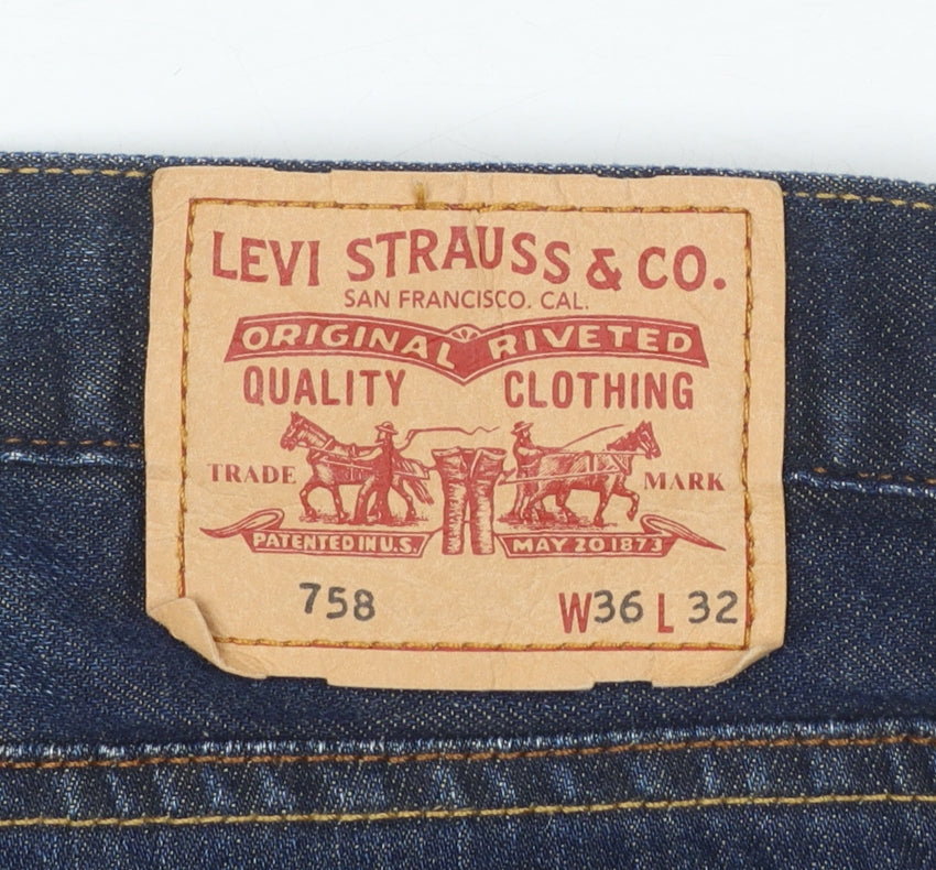 Levi's 758 Men's Blue Straight Fit Denim Jeans W36 L32