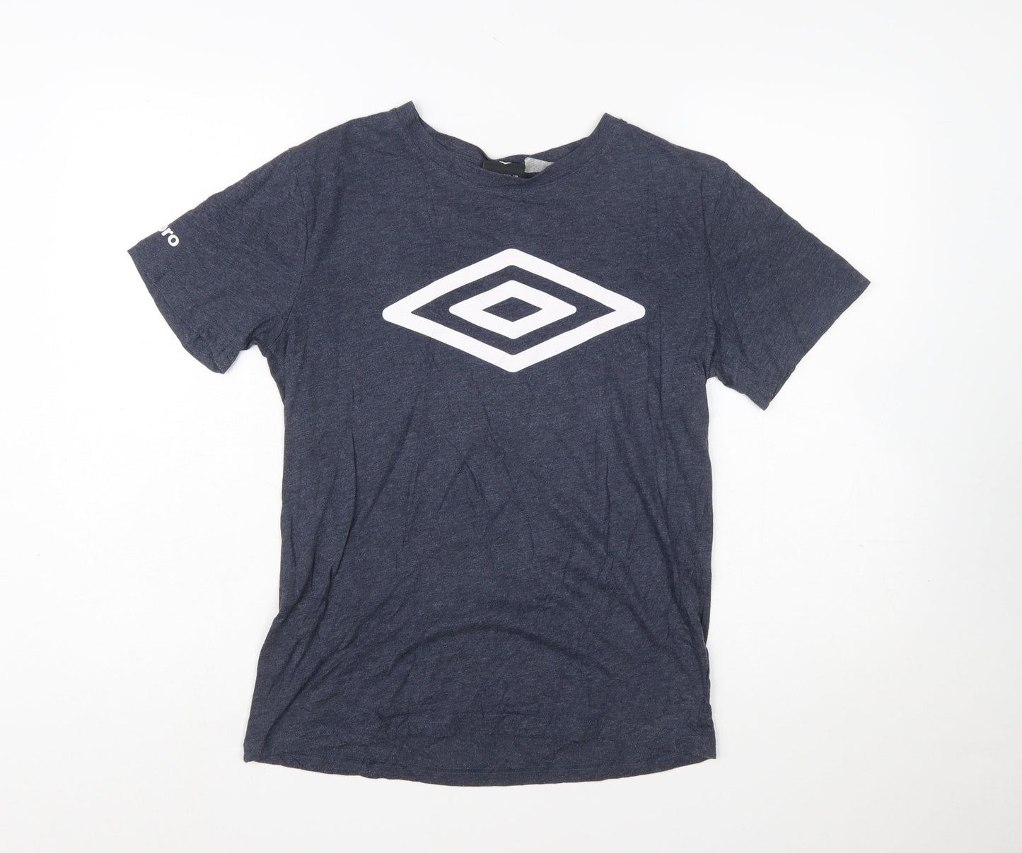 Umbro Men's Blue Small Sports Graphic Logo Crew Neck T-Shirt