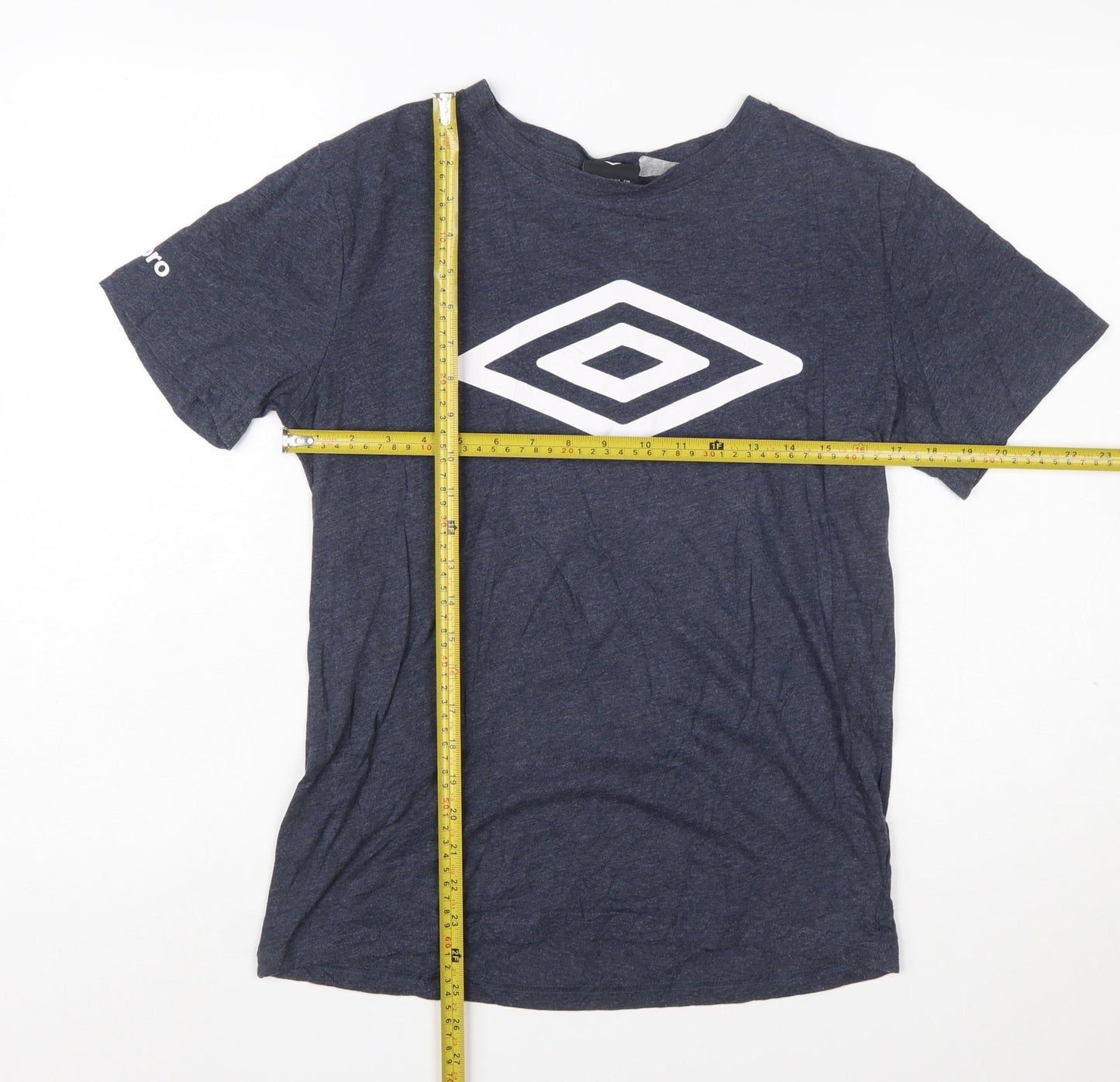 Umbro Men's Blue Small Sports Graphic Logo Crew Neck T-Shirt