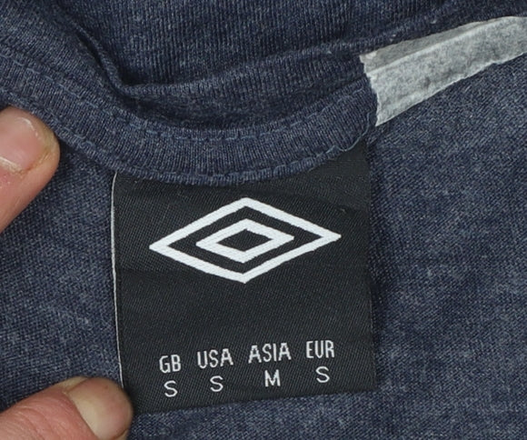 Umbro Men's Blue Small Sports Graphic Logo Crew Neck T-Shirt
