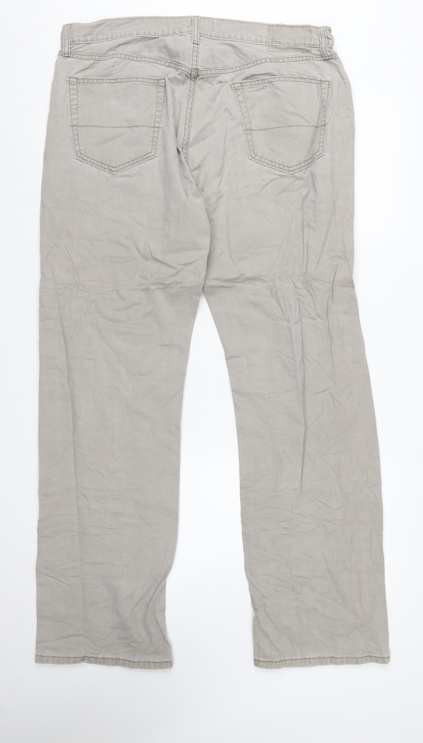 Levi Strauss Men's Beige Straight Fit Jeans 36W 34L Cotton Denim