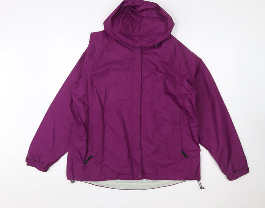 L.L.Bean Women's Purple Waterproof Hooded Rain Jacket L Regular