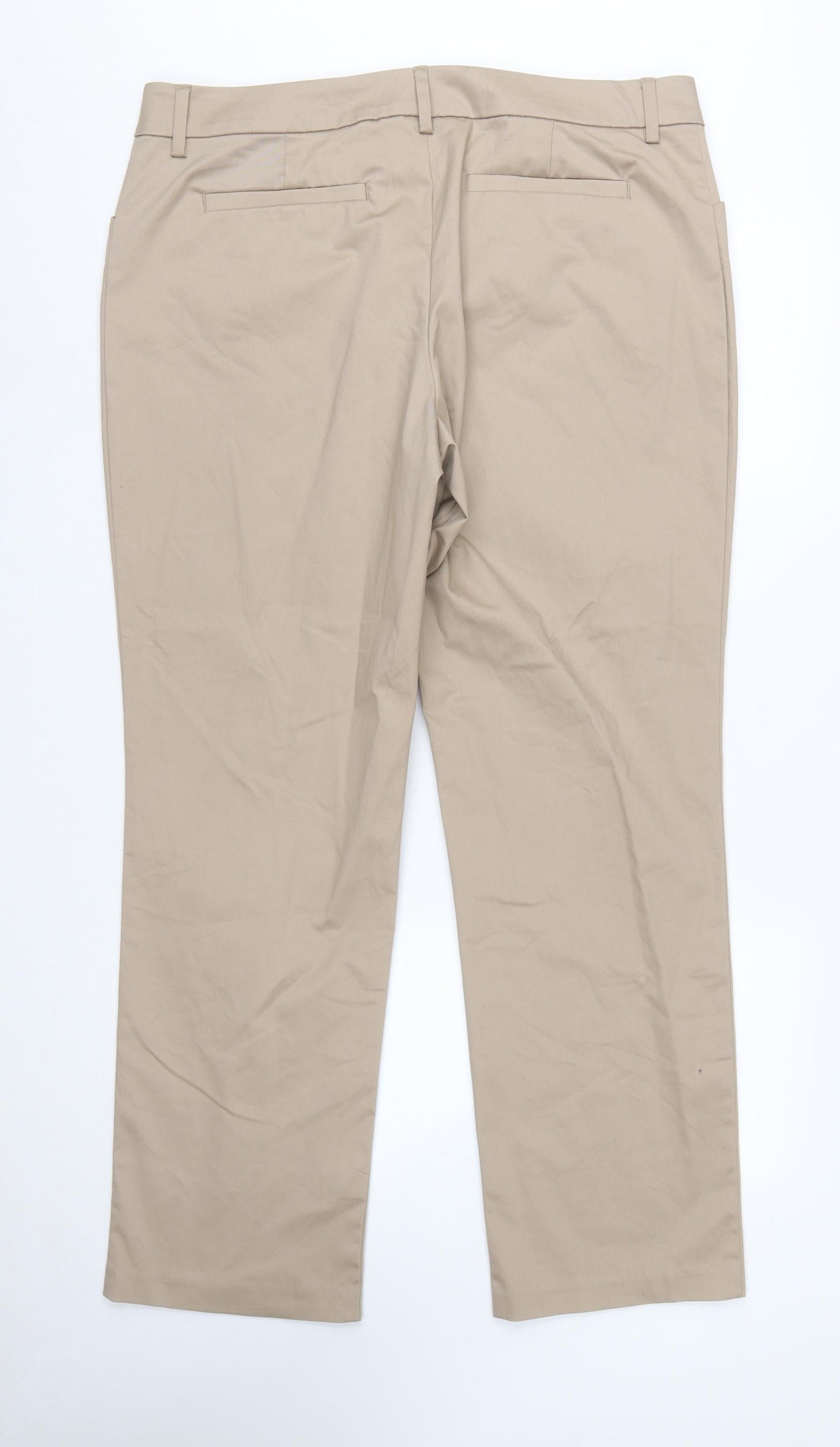 Lee Women’s Beige Straight Leg Chino Trousers Size 16 Cotton Blend