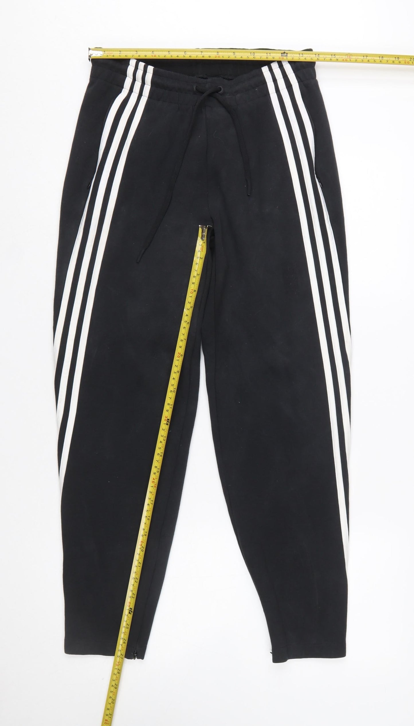 Adidas Women’s Black Jogger Trousers S with White Stripes