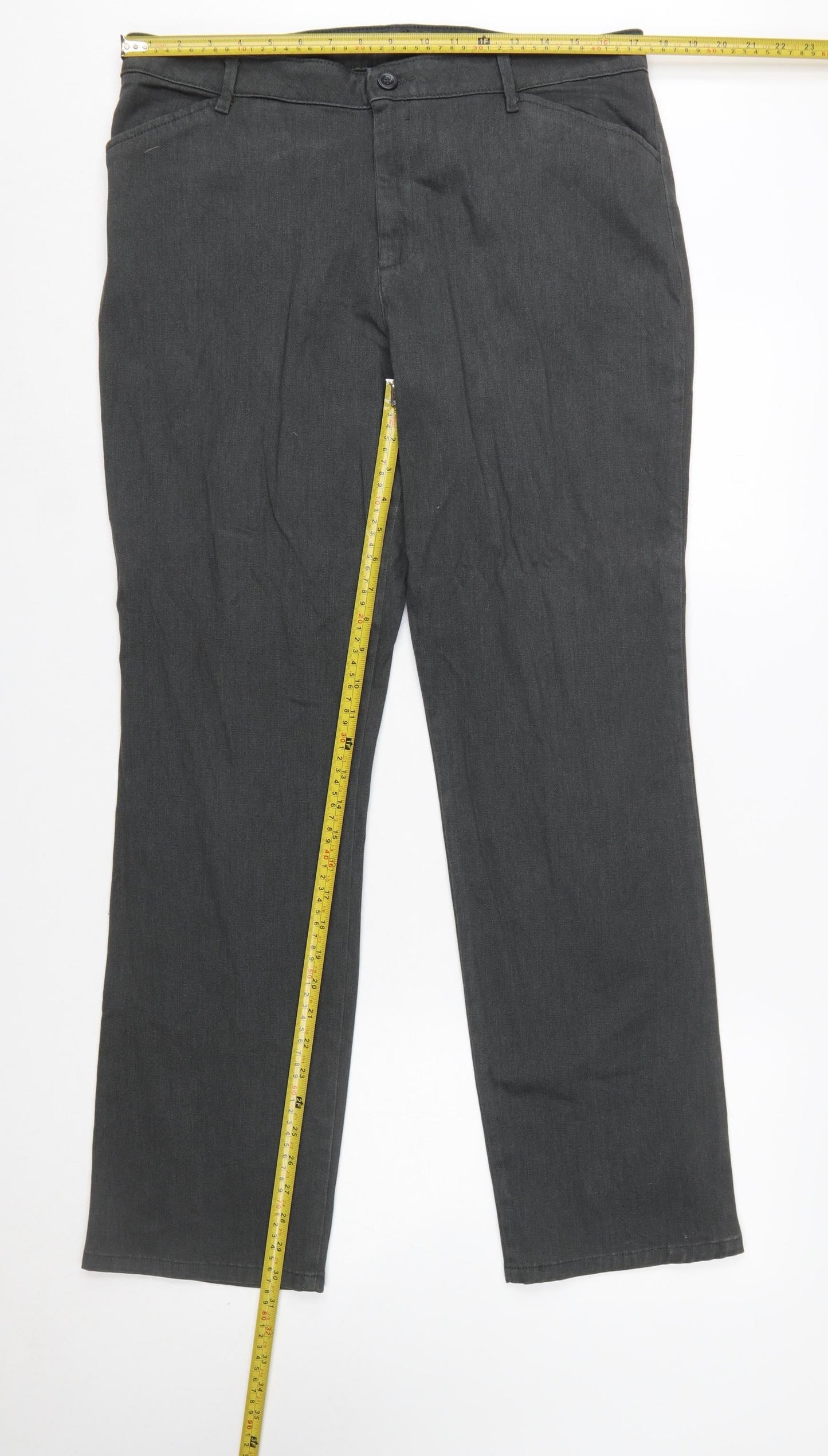 Lee Women’s Grey Straight Leg Mid Rise Relaxed Fit Trousers Size 14