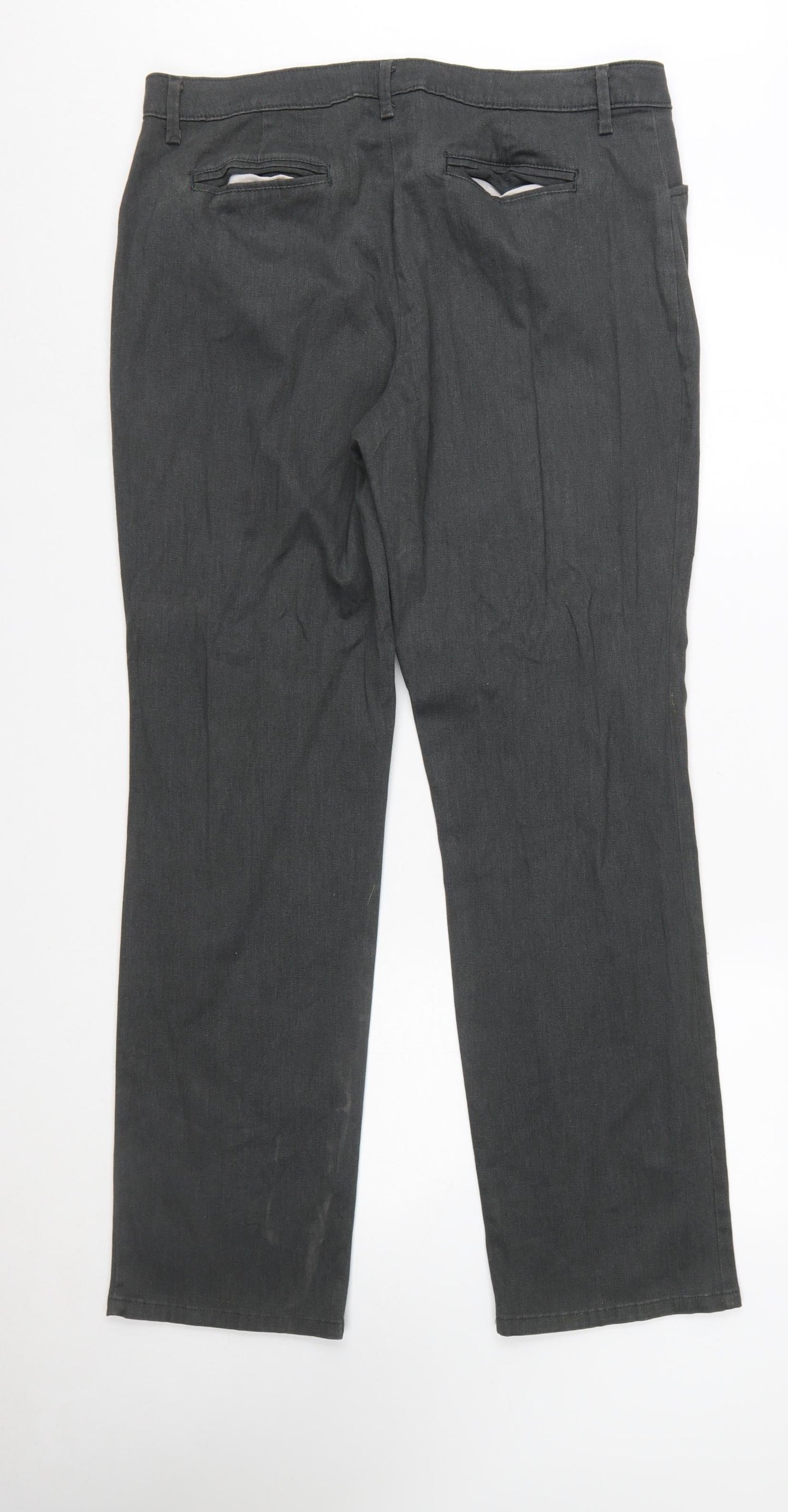 Lee Women’s Grey Straight Leg Mid Rise Relaxed Fit Trousers Size 14
