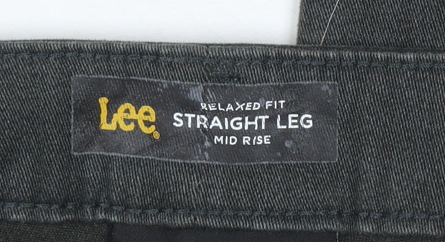 Lee Women’s Grey Straight Leg Mid Rise Relaxed Fit Trousers Size 14