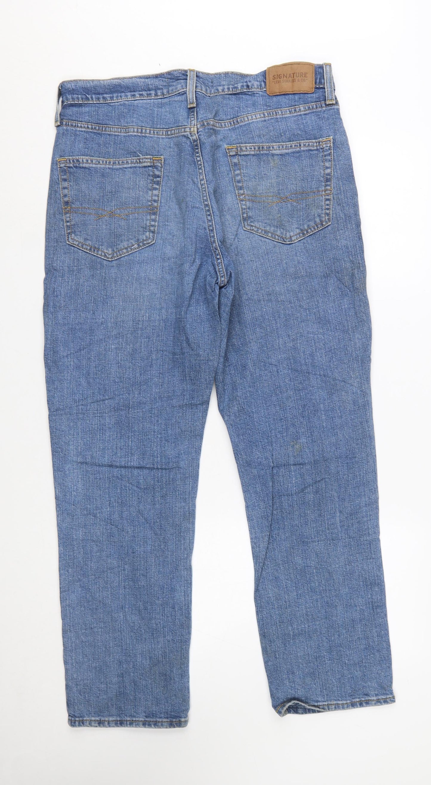 Levi Strauss Men's Blue Straight Denim Jeans W34 L30 Athletic Fit