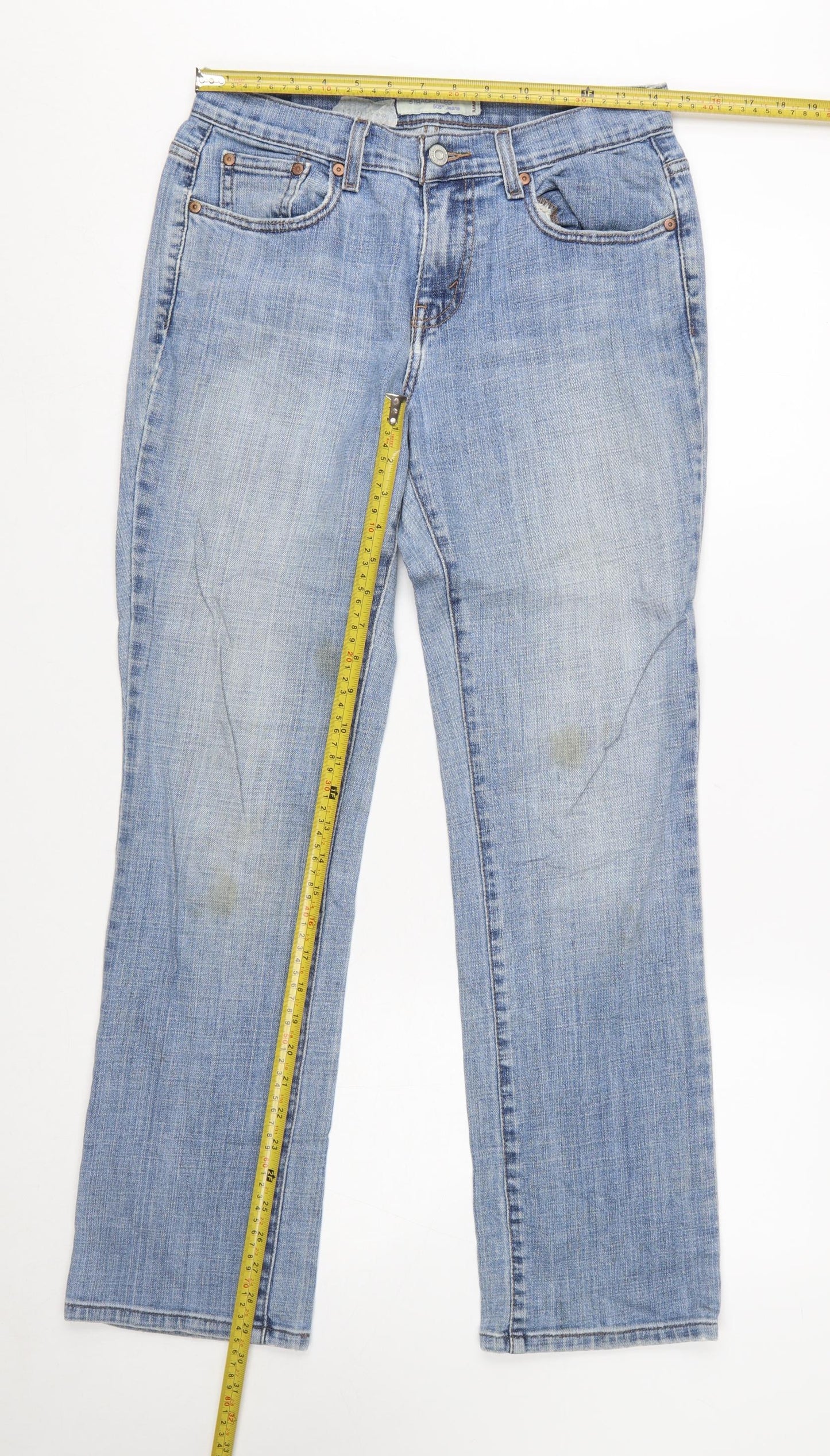 Levi's Women's Blue Size 4 Petite Straight Leg Stretch Jeans