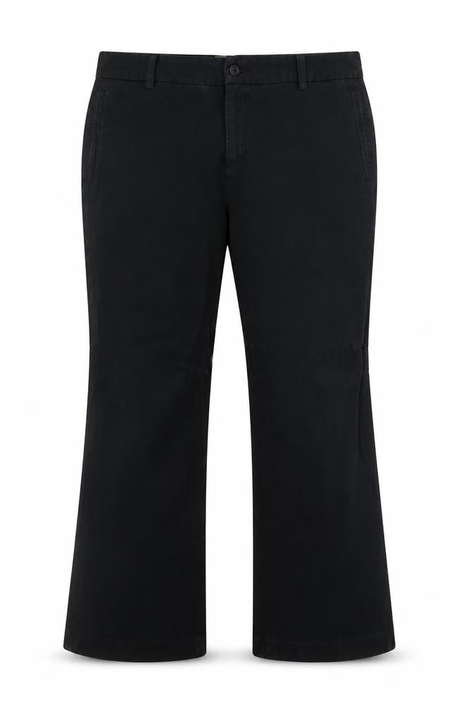 Eddie Bauer Women Black Cotton Blend Mercer Fit Trousers Size 14