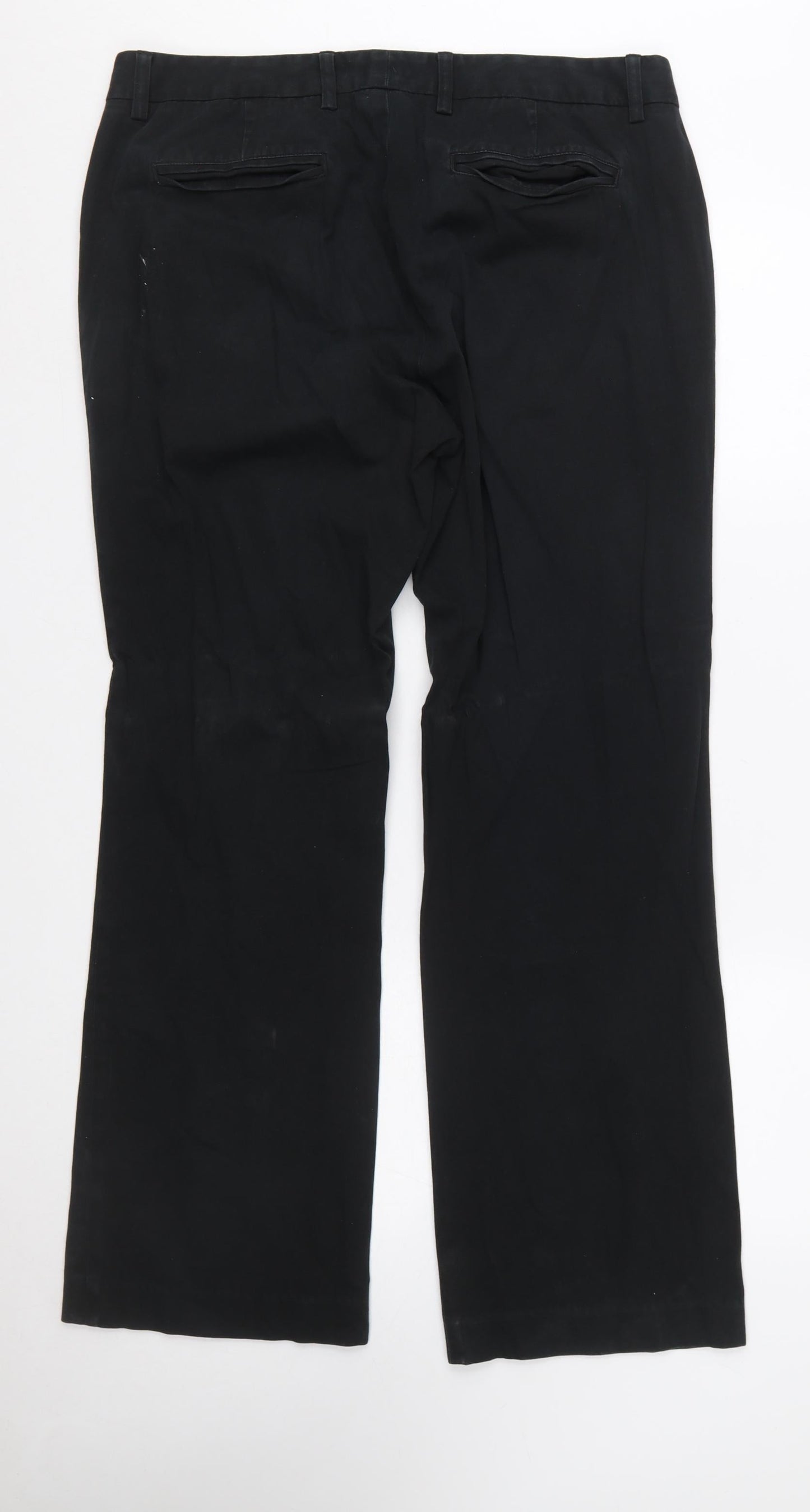 Eddie Bauer Women Black Cotton Blend Mercer Fit Trousers Size 14