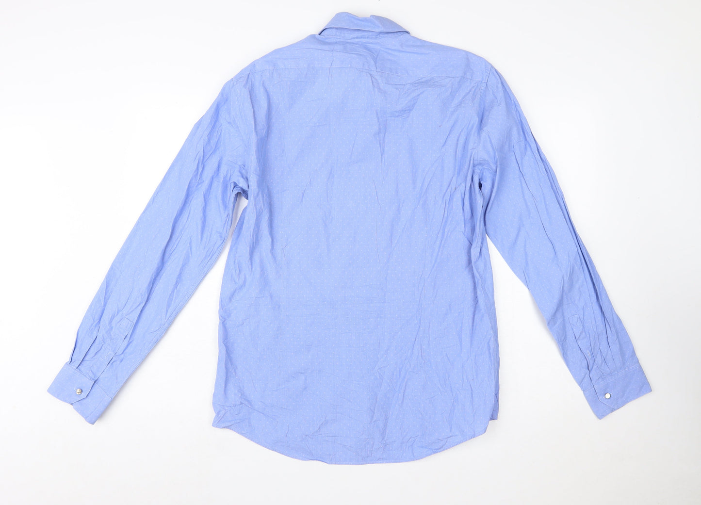 Calvin Klein Men Blue Classic Button-Up Shirt Slim Fit Size 16