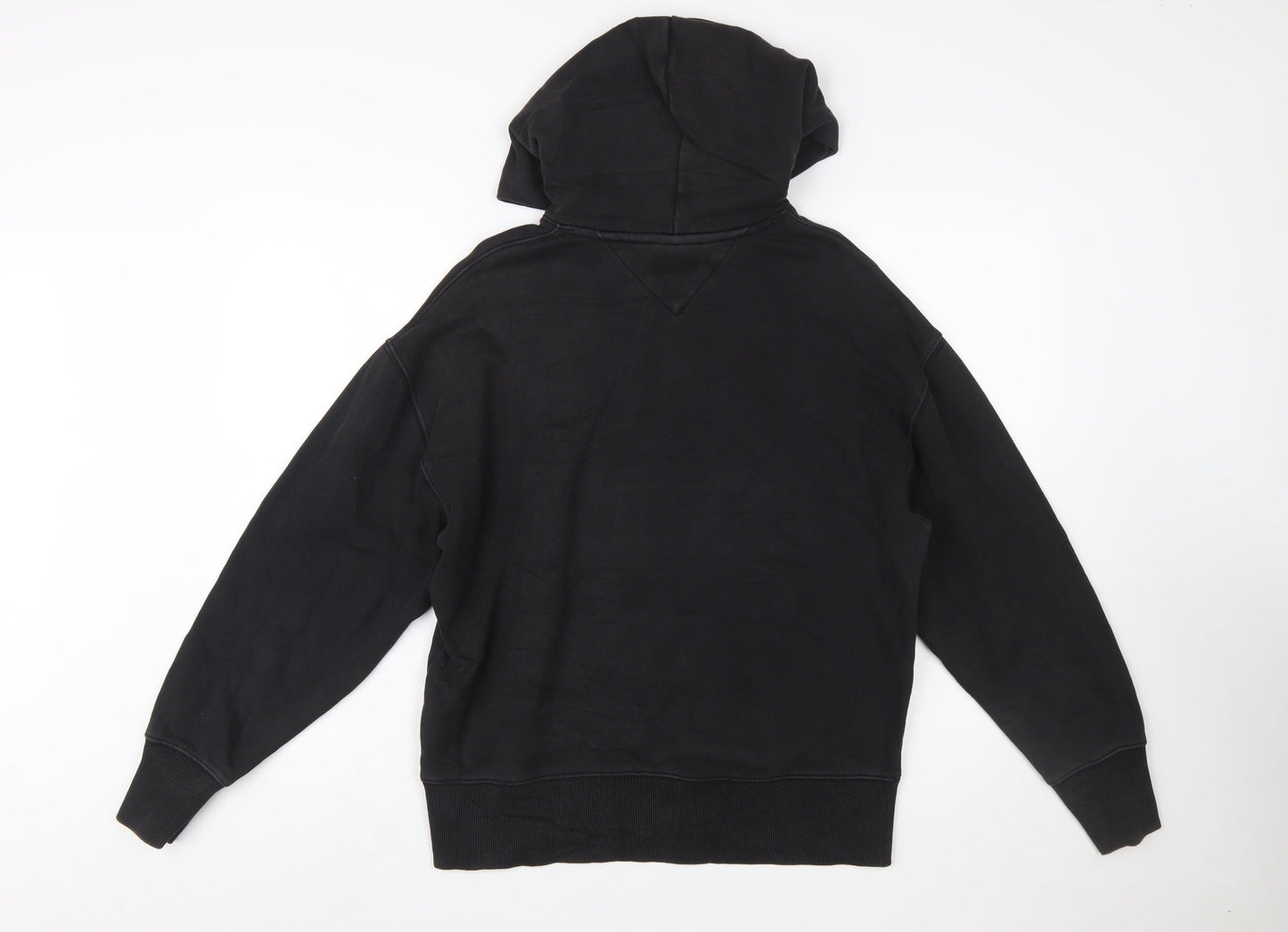 Tommy Jeans Men's Black Pullover Hoodie XS Cotton Logo Sweatshirt
