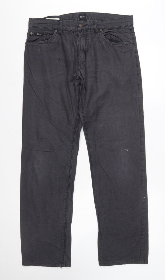 Hugo Boss Men's Black Chino Trousers Size 34 Regular Fit