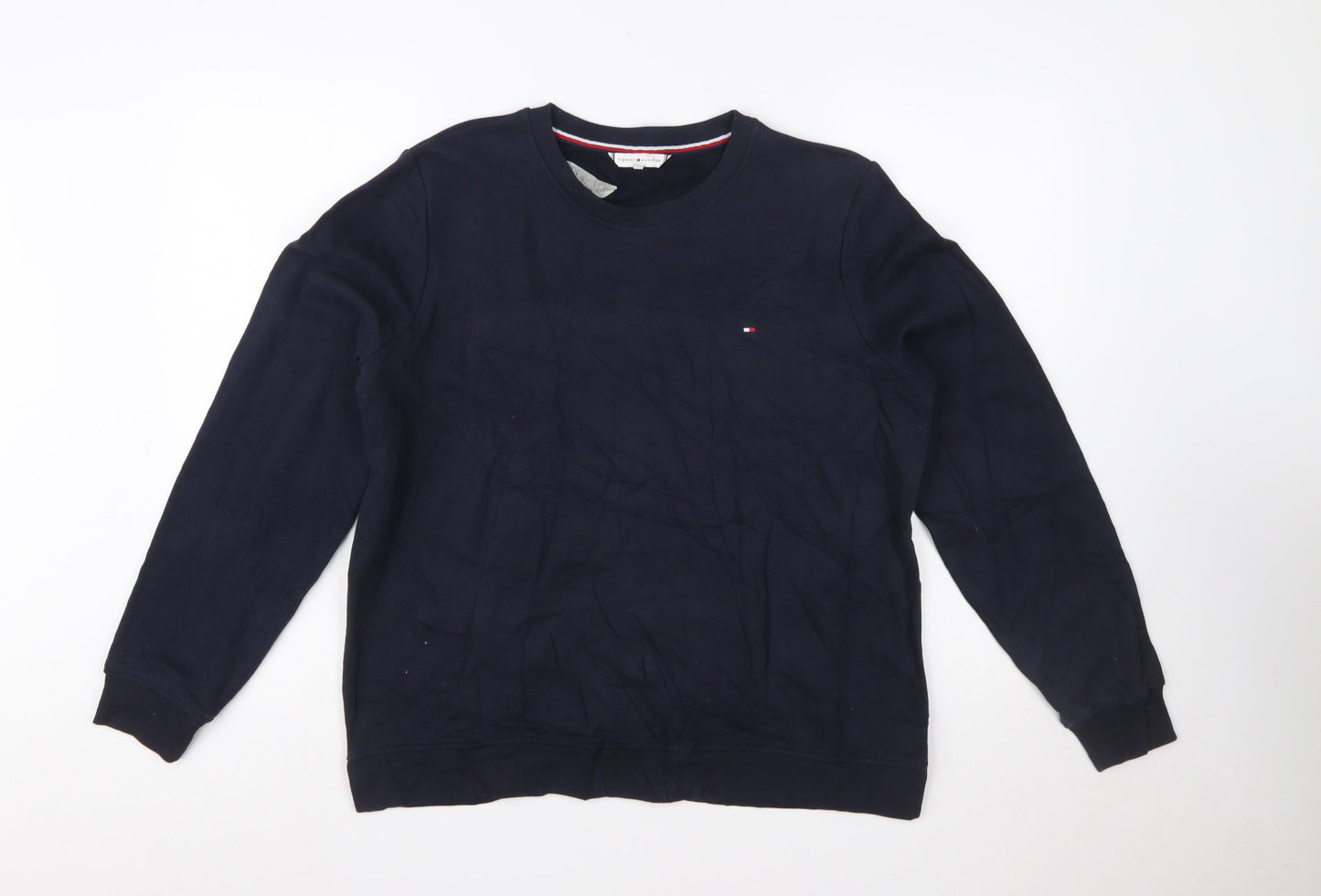 Tommy Hilfiger Womens Navy Blue XL Pullover Sweatshirt Cotton Blend