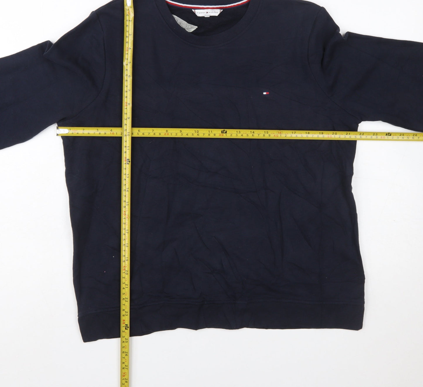 Tommy Hilfiger Womens Navy Blue XL Pullover Sweatshirt Cotton Blend