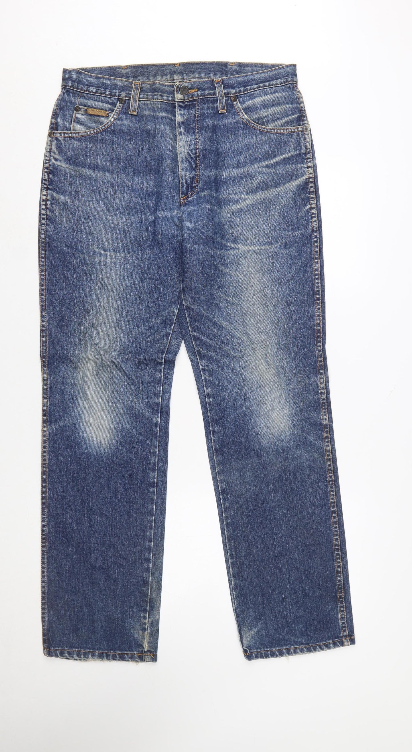 Wrangler Men's Blue Texas Straight Leg Jeans W34 L32 Cotton Denim