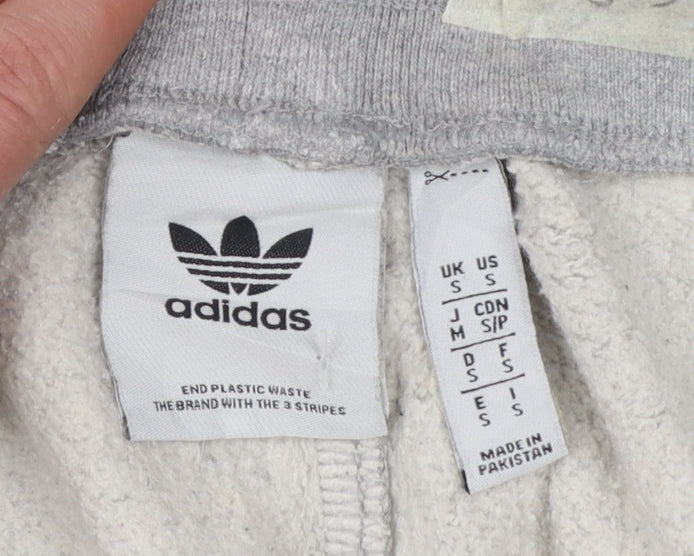 Adidas Men's Grey Jogger Sweatpants S Regular Fit Cotton Blend