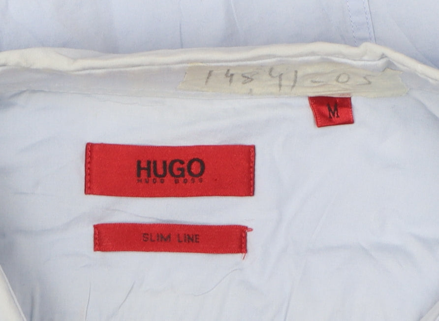 Hugo Boss Men's Blue Slim Fit Long Sleeve Cotton Shirt M