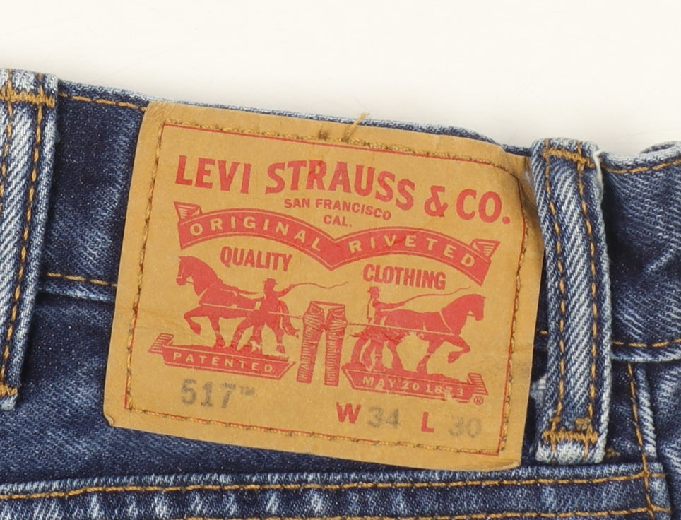 Levi's 517 Men's Blue Straight Denim Jeans W34 L30 Classic Fit