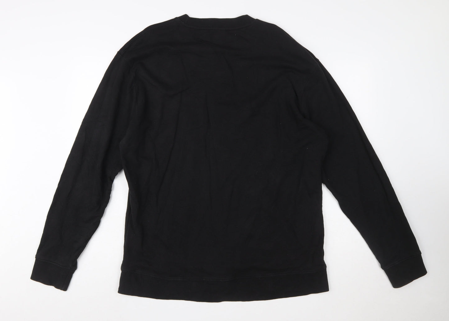 Jack & Jones Originals Men's Black 2XL Graphic Flower Crew Sweatshirt