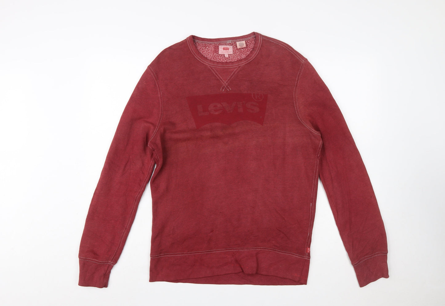 Levi's Men's Red Crew Neck Pullover Sweatshirt Size S