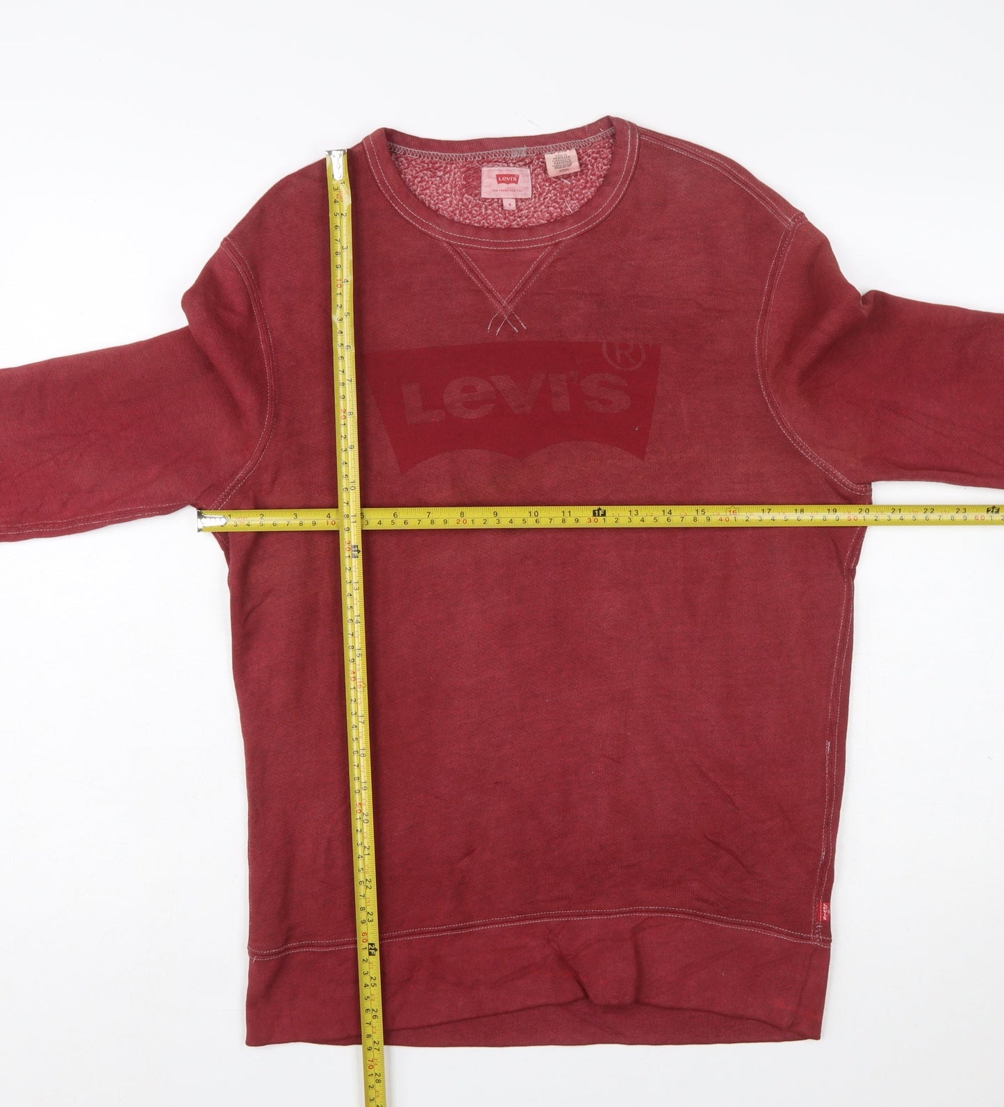 Levi's Men's Red Crew Neck Pullover Sweatshirt Size S