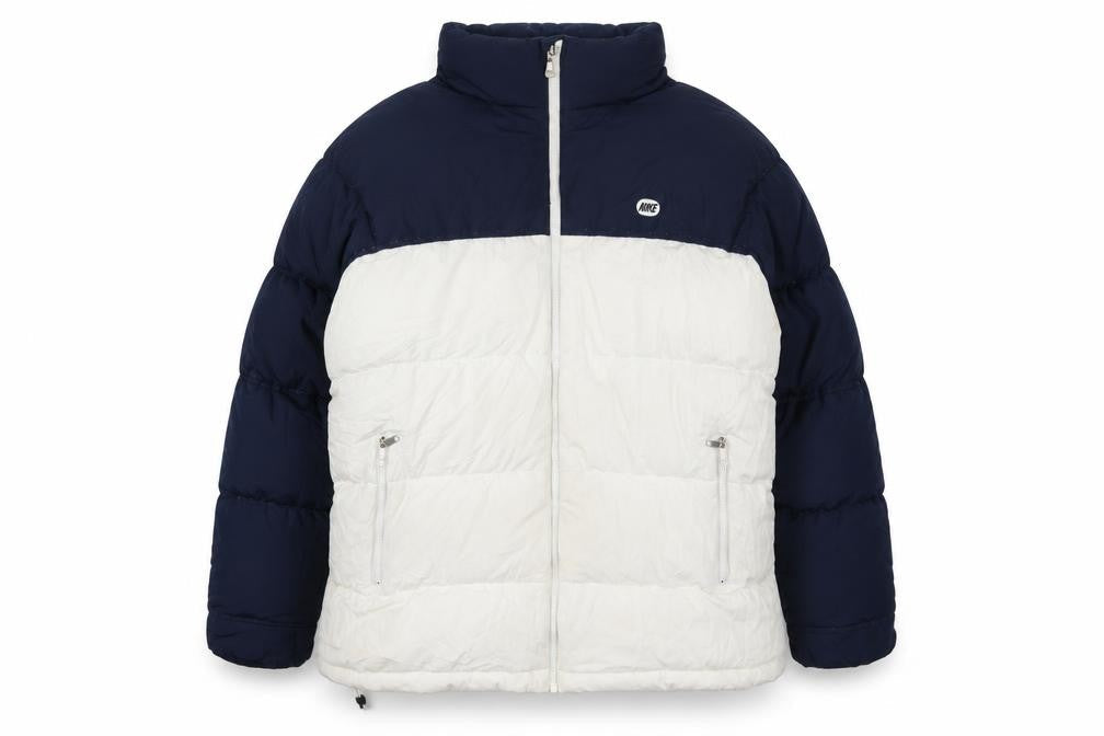 Nike Men's Blue White XL Puffer Jacket Insulated Winter Coat