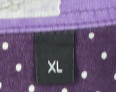 Hugo Boss Men's Purple Polka Dot Slim Fit Long Sleeve Shirt XL