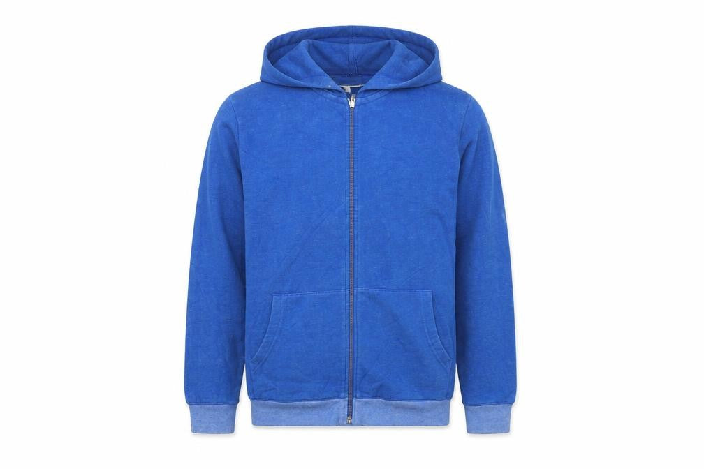 Marks & Spencer Boys Blue Full Zip Hoodie 13-14 Years Cotton Blend