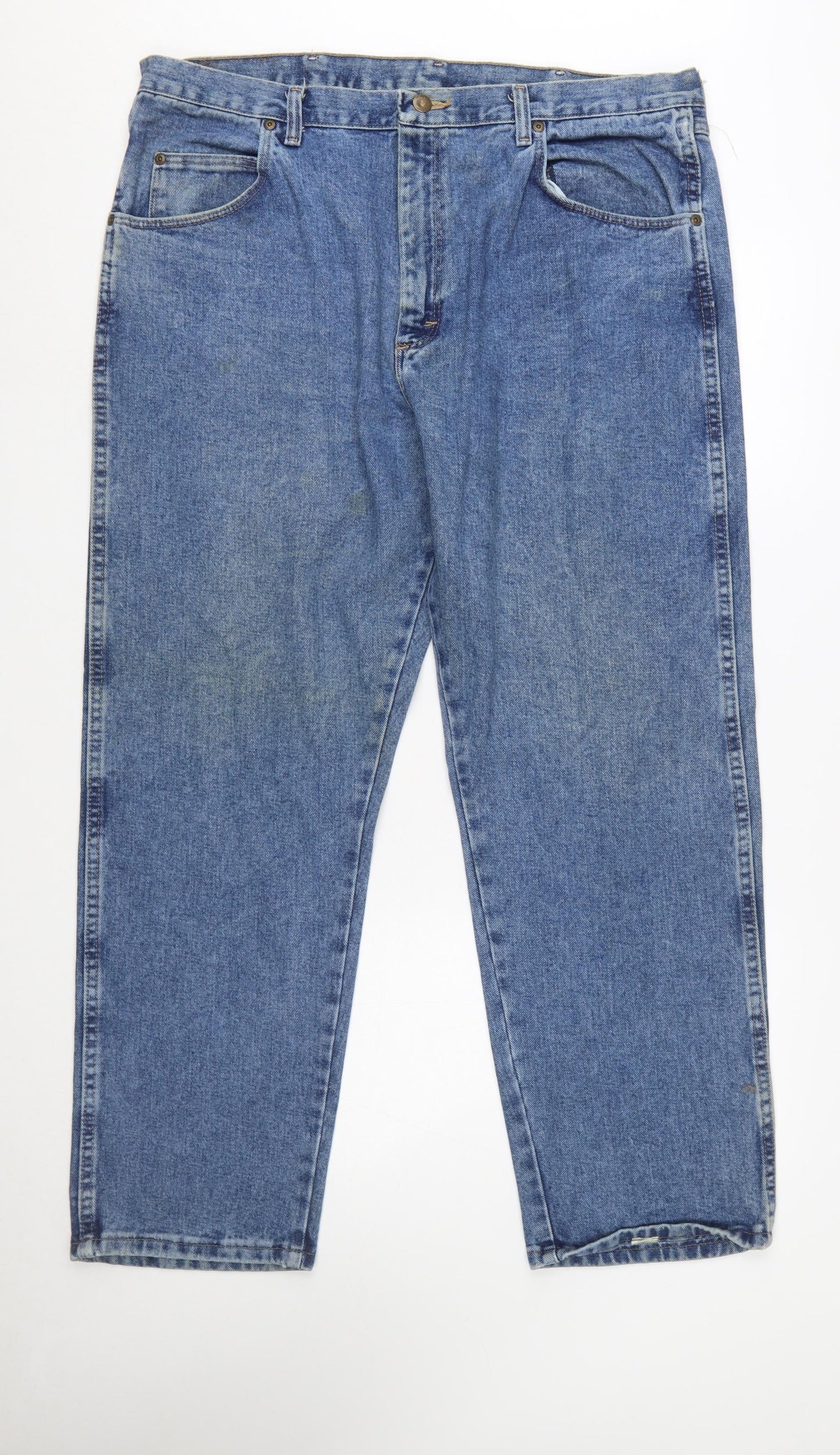 Wrangler Men's Blue Straight Leg Denim Jeans Size 40x29 Regular Fit