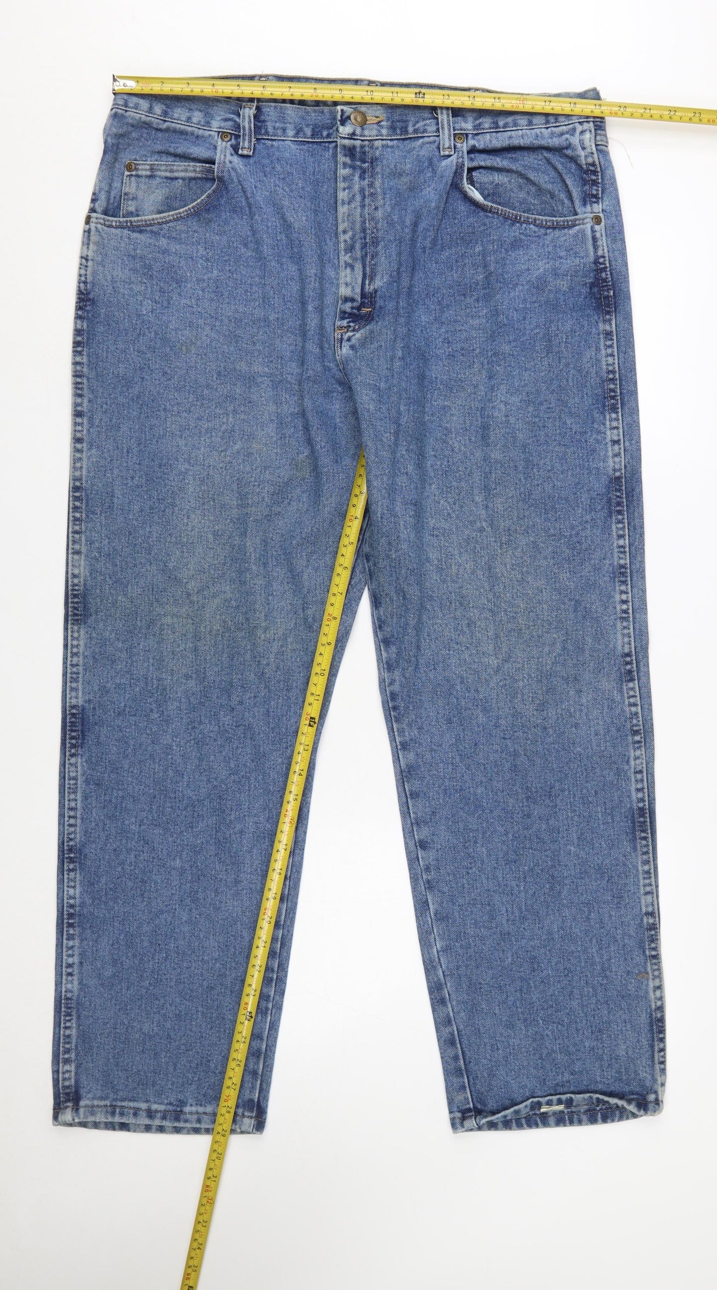 Wrangler Men's Blue Straight Leg Denim Jeans Size 40x29 Regular Fit