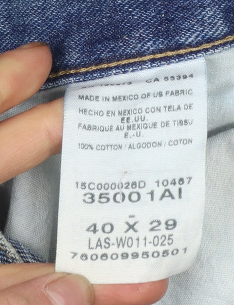 Wrangler Men's Blue Straight Leg Denim Jeans Size 40x29 Regular Fit