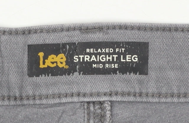 Lee Women's Grey Straight Leg Mid Rise Relaxed Fit Jeans Size 16